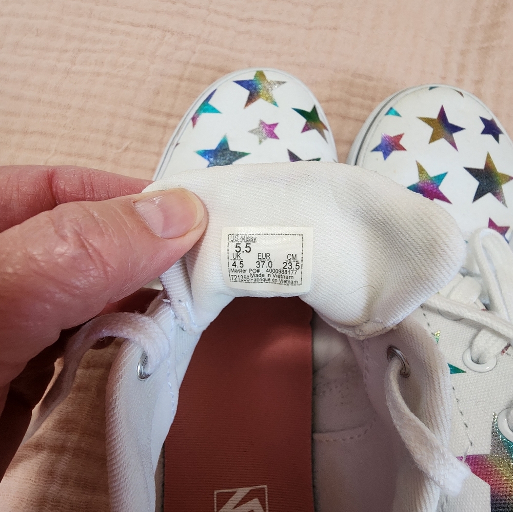 Vans Metallic Rainbow Stars - Missy Size 5.5 Women's 7 EUR 37 - Picture 5 of 10